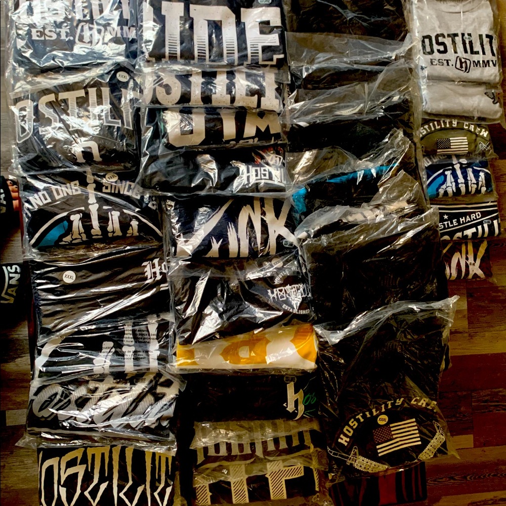 4 Men’s Hostility T-Shirts for $25. Random Pick.